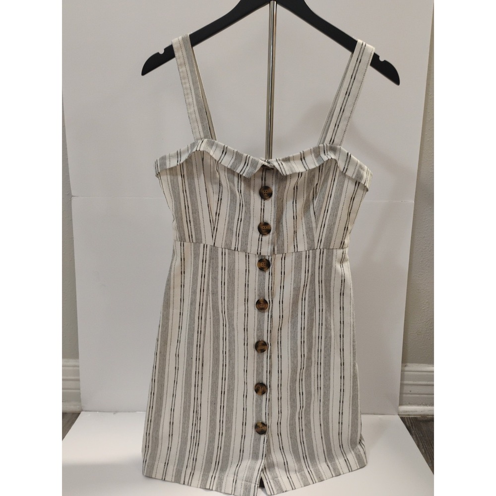 Forever 21 Women's Sleeveless Button Front Dress Sz S Empire Waist